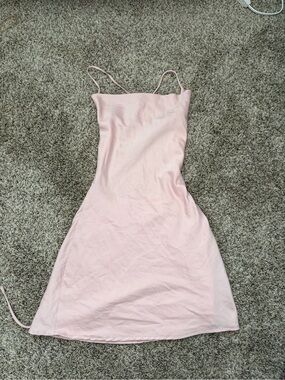 Princess Polly Blush Pink Satin Slip Dress with Thin Straps